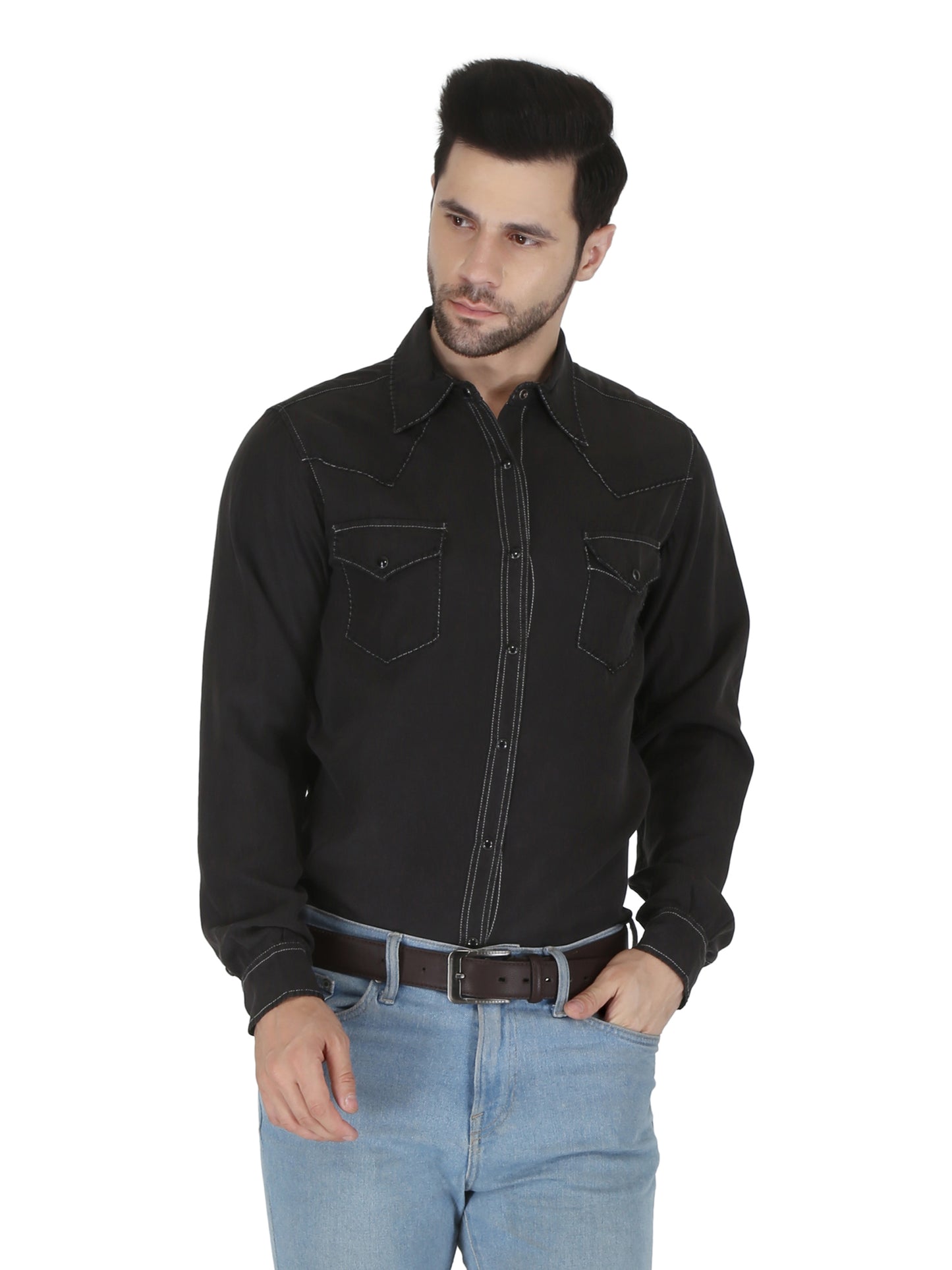 Black With Black Stitching Shirt