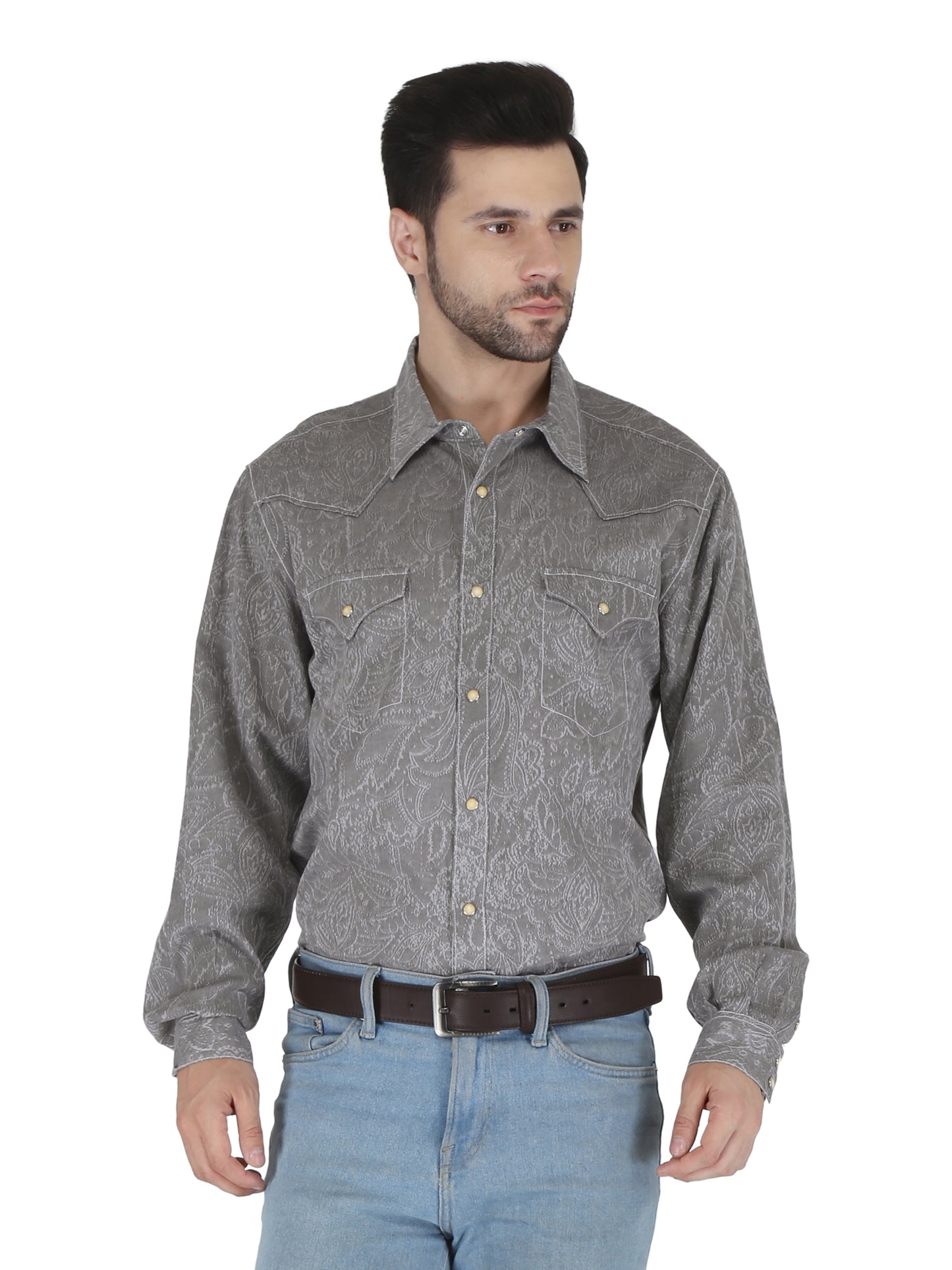 Greystone Washed Jacquard Western Shirt