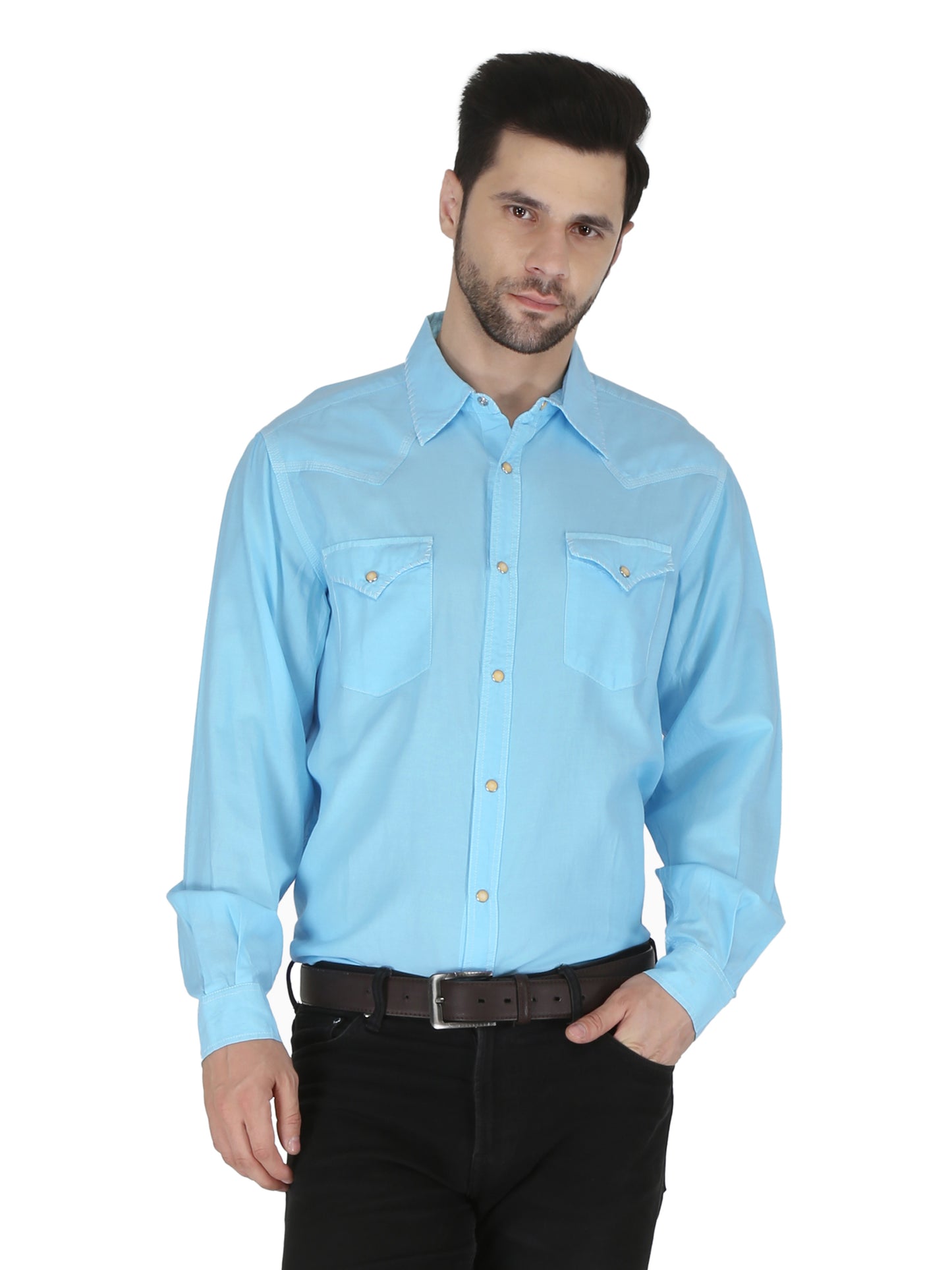 Turquoise Whip Stitch Shirt