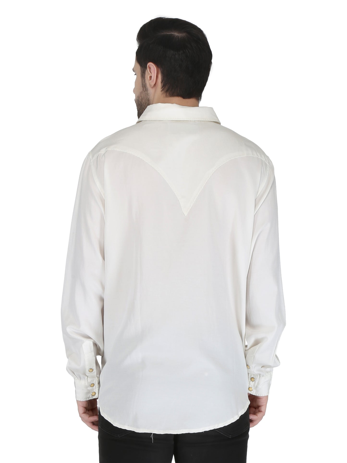 White With White Western 2 Pocket Whip Stitched Shirt