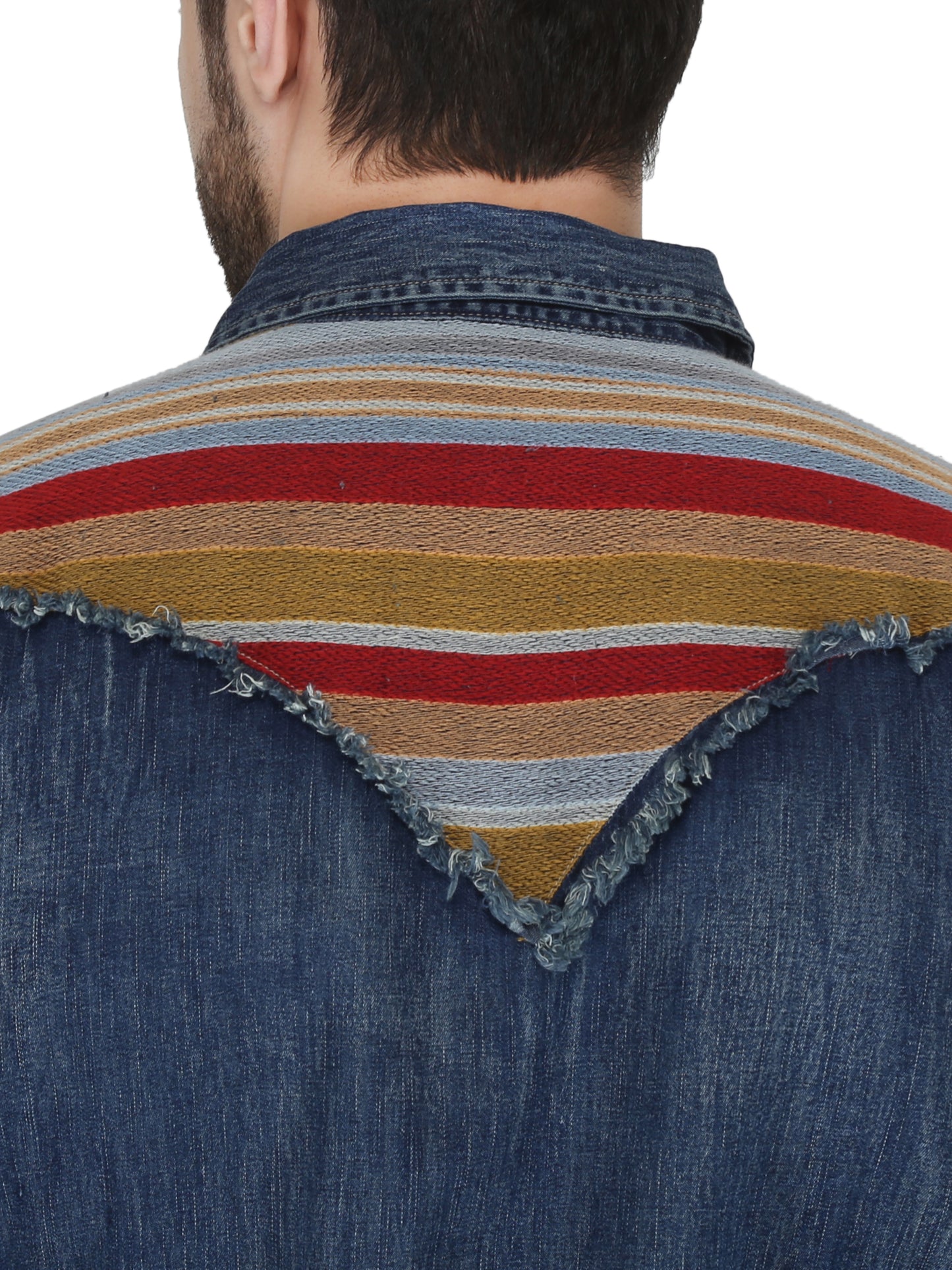 Dark Denim Serape Yoke Western Shirt