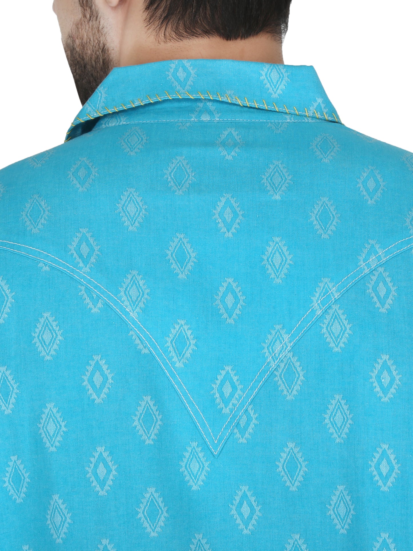 Blue Diamond Western Print 2 Pocket Whip Stitch Shirt