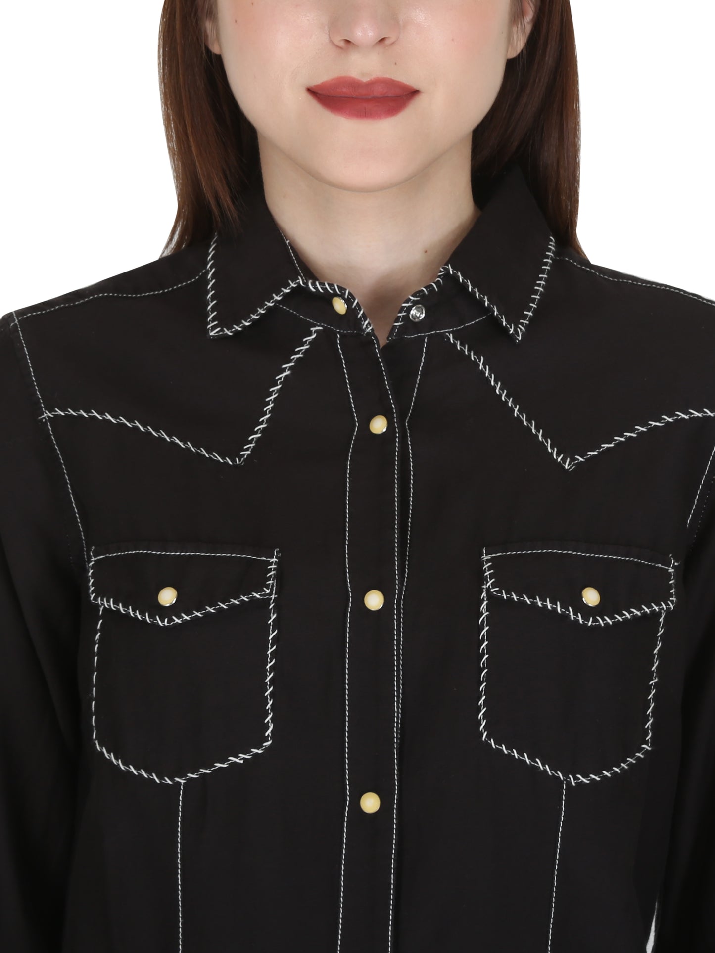 Black With White Stitching Shirt