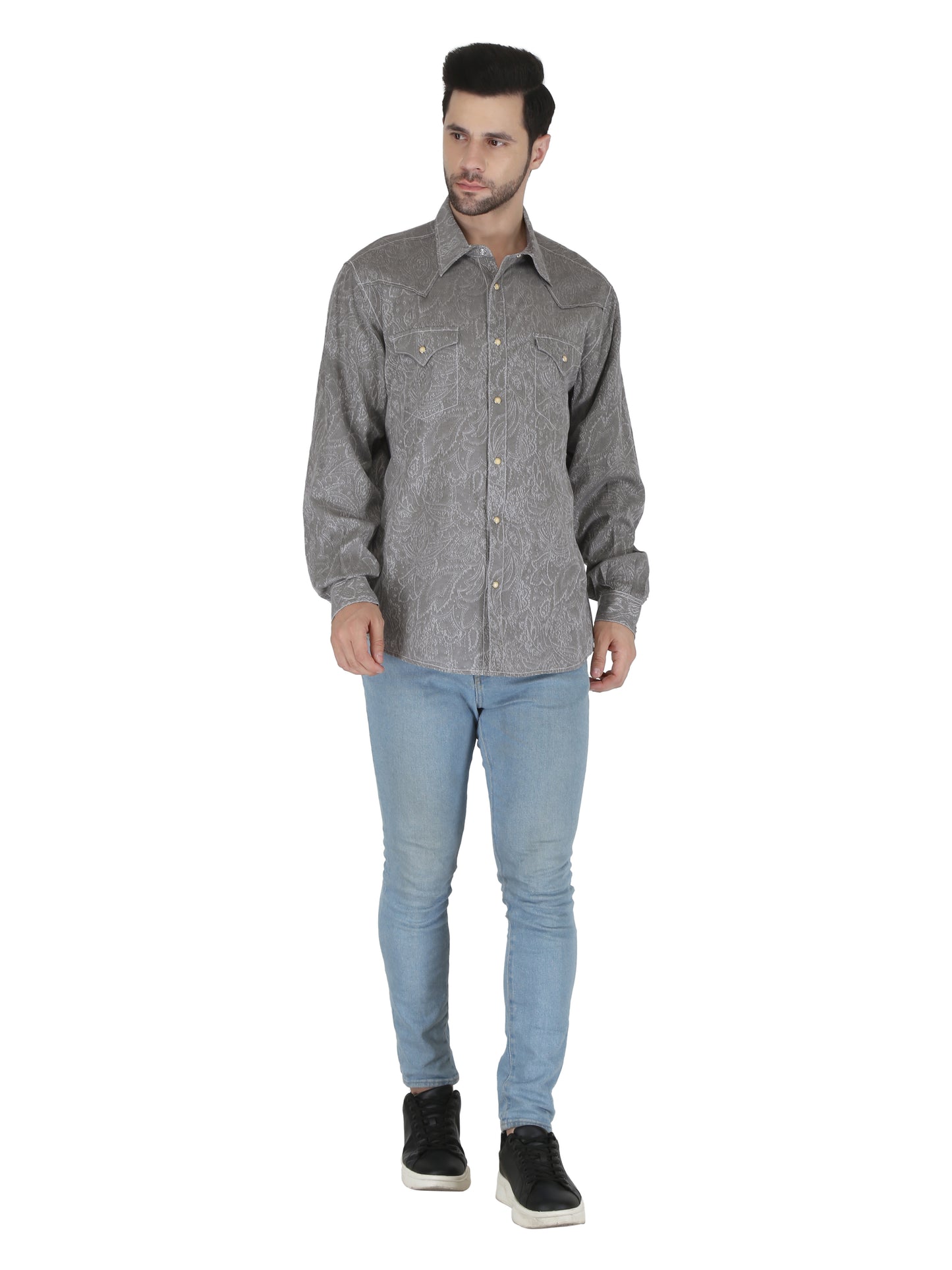 Greystone Washed Jacquard Western Shirt