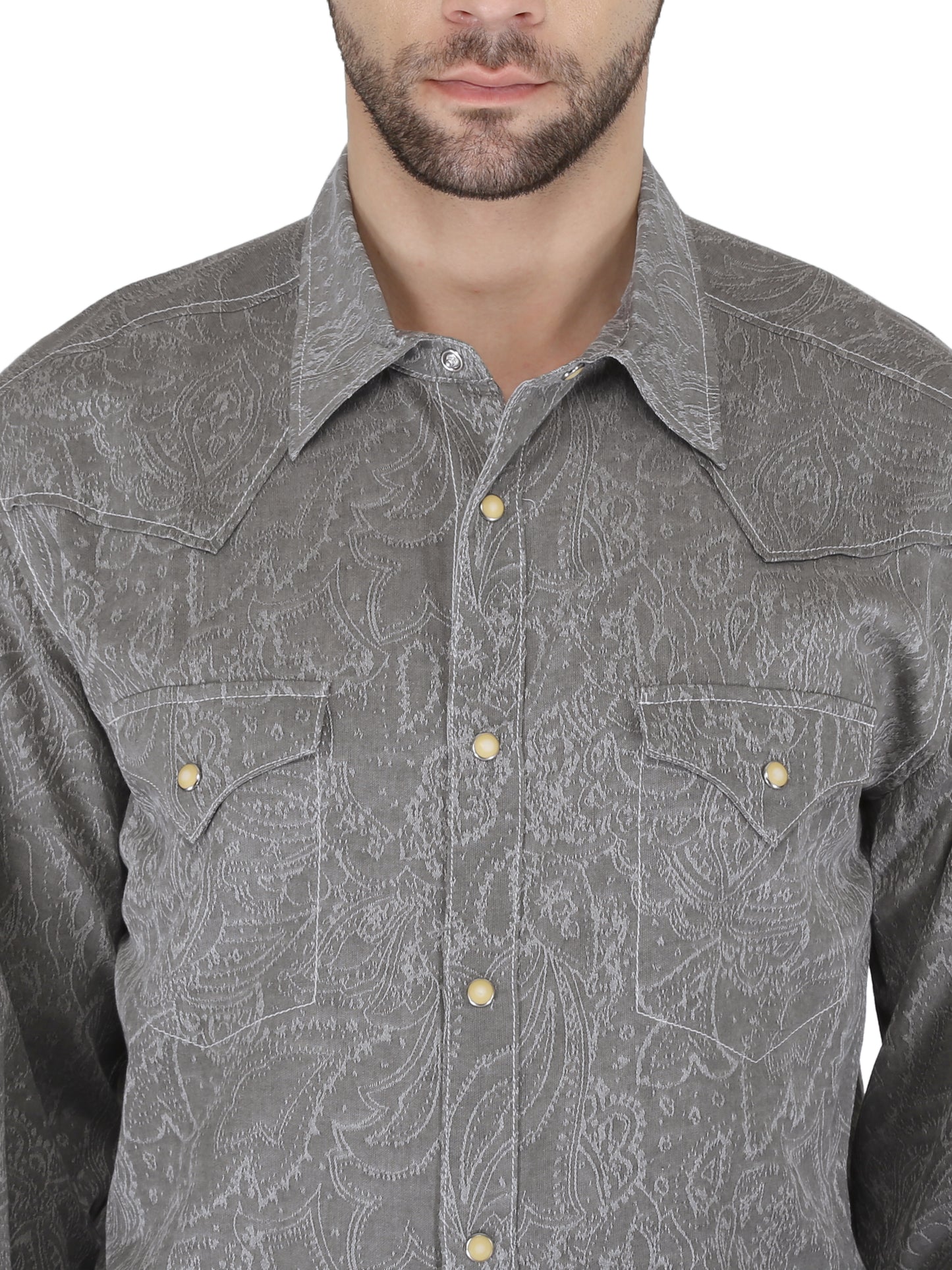 Greystone Washed Jacquard Western Shirt