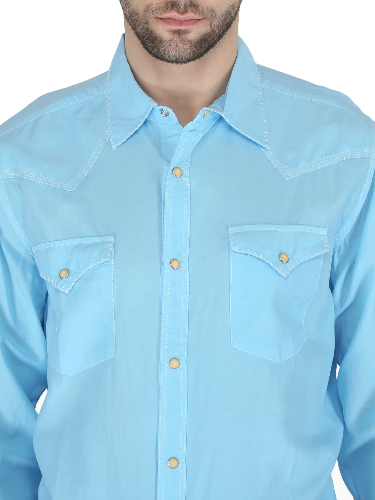 Turquoise Whip Stitch Shirt